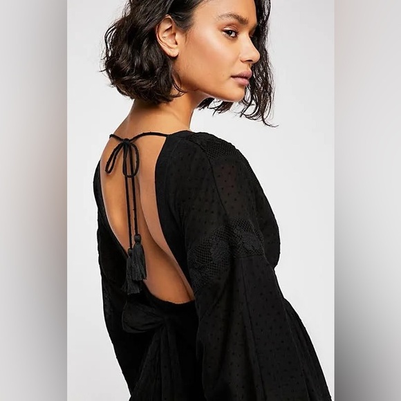 Free People | Sugarpie Mini Dress V Neck Open Back NWT - Picture 6 of 9